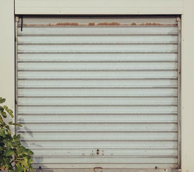 front of folding garage door