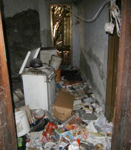 hallway full of rubbish